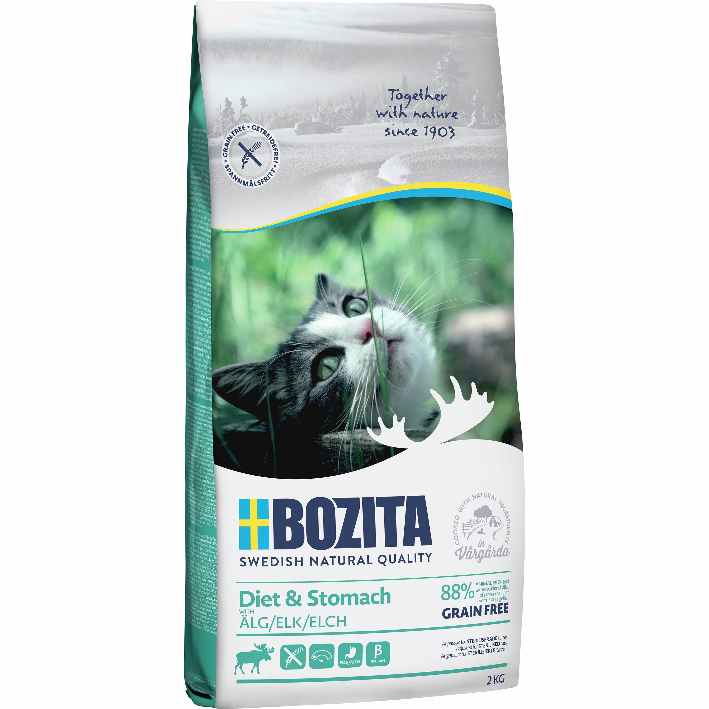 Bozita Kattmat Bozita Adult Diet & Stomach Grainfree Älg 2kg