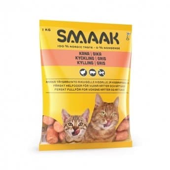 SMAAK SMAAK Cat & Kitten Raw Complete Kyckling & Gris 1 kg